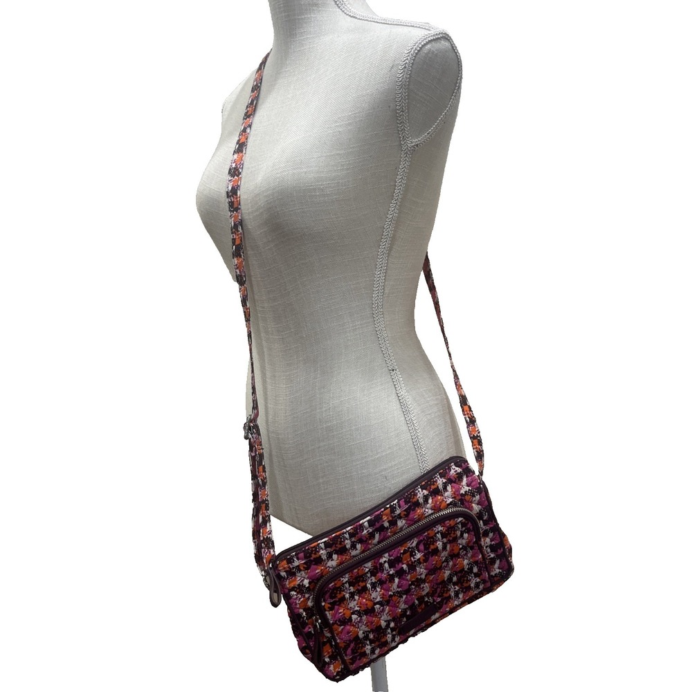 Vera Bradley Iconic RFID Little Hipster Crossbody Bag Purse Houndstooth Tweed - Picture 2 of 10
